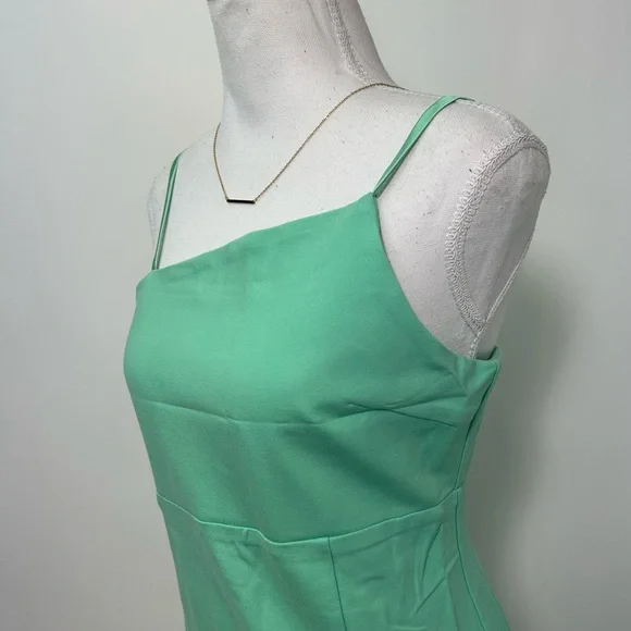 NEW! Petal & Pup Zahra Asymmetrical Neckline Midi Dress in Green - Picture 6 of 17